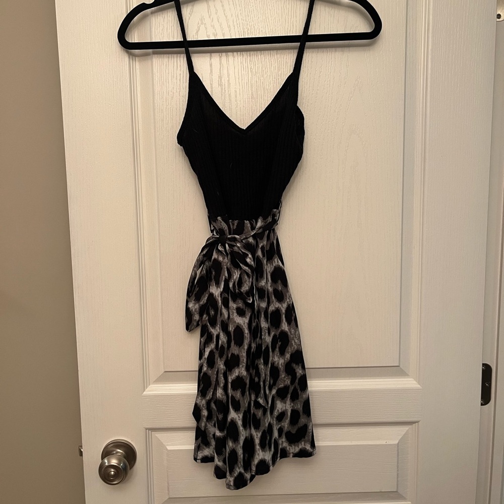 Black and leopard print sundress